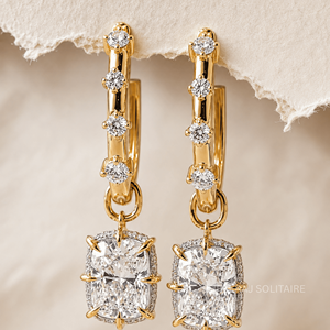 Pendientes de Diamantes Cultivados en Laboratorio con Corte Brillante de 3 CTW, Certificados por IGI, Oro Sólido de 14K/18K - Product Image 3