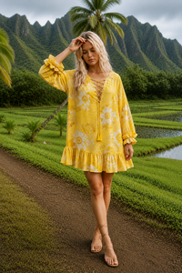 Nuevo Vestido de Fiesta Holgado sin Mangas con Cuello en V y Estampado Floral Personalizado para Mujer, Largo hasta la Rodilla, Estilo Swing, Spandex/Poliéster - Product Image 2