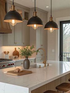 Steel Adjustable Height Pendant <b>Light</b> E27 Incandescent Bulb 2700K Soft Warm White Glass Drum Shade <b>Dining</b> Room Lighting - Product Image 5