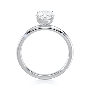 Bague de fiançailles solitaire en or jaune 10 carats, taille ovale, ornementée d'un diamant de laboratoire certifié IGI, bijou de luxe classique et minimaliste pour mariage ou anniversaire - Product Image 3