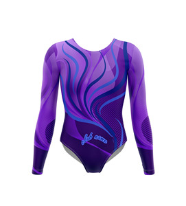 Fabricant de justaucorps de danse confortables et extensibles à motif ondulé, vêtements de danse, vente en gros de justaucorps de danse - Product Image 2