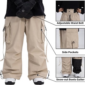 2025 hombres impermeables holgados Cargo nieve esquí pantalones High Street pierna ancha a prueba de viento y talla grande suelta Snowboard Streetwear - Product Image 5