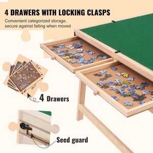 Puzzle regolabile a 3 angoli inclinabili 1500 pezzi in legno Puzzle Plateau con 4 cassetti gambe pieghevoli regalo per adulti per mamma - Product Image 5