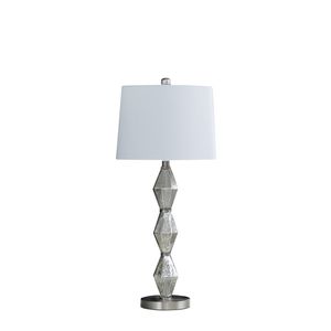 29.5\" Emil Moderne Geometric Glass Brushed <b>Silver</b> Table <b>Lamp</b> - Product Image 1
