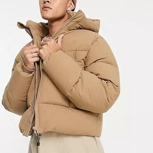 Chaqueta de Invierno Acolchada para Hombre, Personalizada, con Capucha, Gruesa, de Alta Calidad, Fabricante Mayorista, Abrigo Acolchado Cálido, Color Camel - Product Image 1