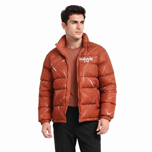 Men <b>Padded</b> Jacket Winter Warm Wear Stand Collar Full Zip Sublimation Puffer <b>Coat</b> Latest Design Fashion Streetwear - Product Image 4