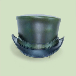 Chapeau haut de forme en cuir unisexe pour fête, costume, en daim, toutes saisons, circonférence de la tête 56-58 cm - Product Image 4