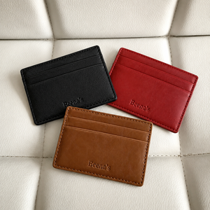 Genuine Leather Slim Card Holder <b>Wallet</b> with Multi-Slot ID Case Card Protectors & Money Storage Custom Logo for Daily <b>Travel</b> - Product Image 5