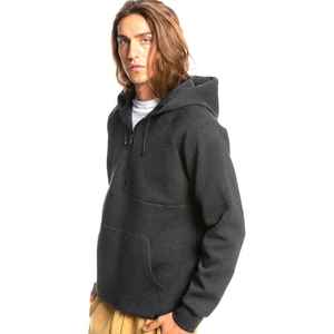 Sudadera con capucha y media cremallera para hombre, gris oscuro, corte regular, algodón French Terry, informal, con bolsillo frontal, para otoño - Product Image 3