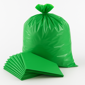 ถุงพลาสติกโพลีโพรพีลีนแบบใช้แล้วทิ้งถุงพลาสติกใส55-60Gallon ถุงขยะรีไซเคิลได้สีเขียวสำหรับงานหนัก - Product Image 2