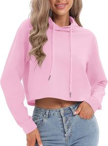 Sweat-shirt à capuche court personnalisé pour femmes, tissu extensible doux, style streetwear décontracté - Product Image 2