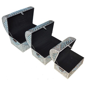 Handmade Mirror Work Silver Jewelry Box Decorative Ring Organizer Storage Case for Home Gift Bulk Supply - Product Image 4