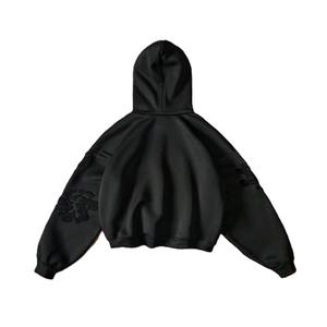 Sudadera con Capucha para Hombre de Algodón Grueso con Detalle de Chenilla Texturizada en las Mangas, Estilo Urbano, Fabricación Personalizada al por Mayor - Product Image 4