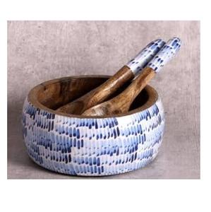 Tazones de Ensalada de Madera de Diseño de 12 Pulgadas, Grandes, Decorativos, Pintados a Mano, Clásicos, Aptos para Alimentos, Tazones para Servir - Product Image 5