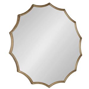 Grand miroir mural doré festonné - Miroir décoratif géométrique étoilé à 16 branches - Product Image 3