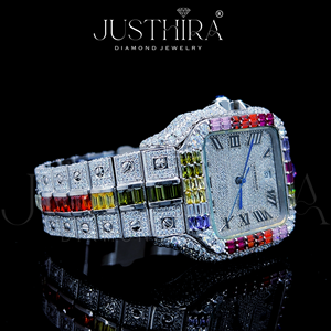 Montre de sport de luxe pour homme en acier inoxydable, étanche, avec diamant Moissanite et quartz, très demandée, disponible à la vente - Product Image 4