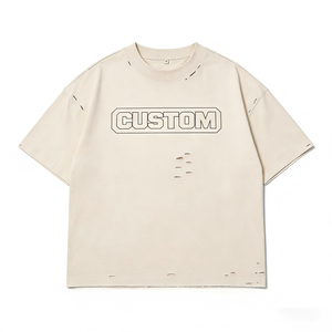 เสื้อยืดโอเวอร์ไซส์พิมพ์ลายตามสั่งสำหรับผู้ชาย ผ้าเจอร์ซีย์คอตตอน 100% แขนสั้น คอกลม สไตล์สตรีท - Product Image 1