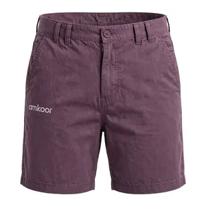 Shorts Bermuda Homme Amkoor Couleur Unie Grande Taille Taille Mi-Haute Cordon de Serrage Logo Côté Droit Séchage Rapide Polyester Coton - Product Image 1