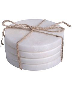 <b>Marble</b> Coaster <b>Set</b> of 4 – Decorative Home & Office Decor Natural <b>Marble</b> Stone Coasters – Modern <b>Coffee</b> <b>Table</b> Accent - Product Image 3