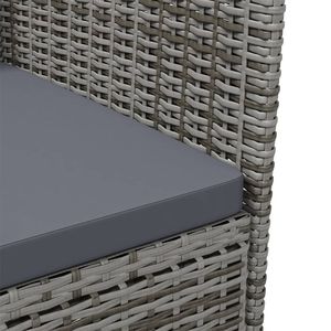 Sedie da giardino in 4 pezzi in Poly Rattan in grigio con comodi cuscini Set di mobili da esterno - Product Image 6