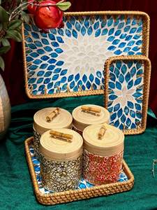 New Design 2026 <b>Bamboo</b> Storage Box with MOP Shell Inlay Handcrafted <b>Bamboo</b> <b>Jar</b> Storage Box with Eggshell Inlay with <b>Bamboo</b> Lid - Product Image 3