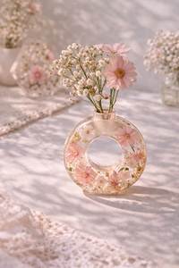 Elegant Resin Tabletop Vase Decorative Centerpiece <b>For</b> Living Room Shelves Modern Home Office Display Accent - Product Image 2