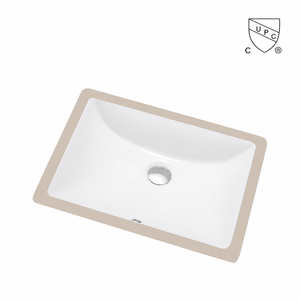 Lavabo Rettangolare da Incasso in Ceramica Bianca per Progetti Alberghieri - Product Image 1