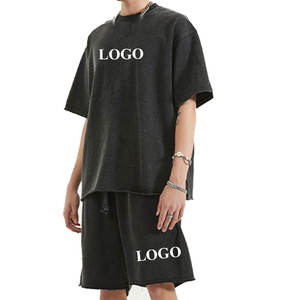 Men's Casual Oversized T-Shirt and Shorts Combo Terry Fabric Quick Dry Summer Street Fashion <b>Twin</b> <b>Set</b> - Product Image 3