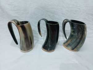 Chope à bière en corne, artisanat naturel et écologique, style animal poli et corne à boire sur le thème nautique - Product Image 6