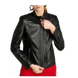 Chaquetas de Cuero Delgadas de Alta Calidad para Mujer, Temporada de Invierno, Chaqueta de Cuero Cálida, Calidad Premium, Venta al Por Mayor de Fábrica - Product Image 1