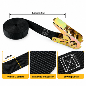 Sangle d'arrimage à cliquet en polyester 25 mm 250 kg, haute résistance pour le maintien des charges de camion et l'arrimage de remorque, service OEM ODM - Product Image 6