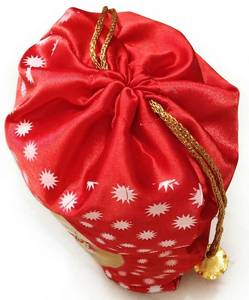 Bolsa de Satén Roja con Cordón y Estampado de la Diosa Durga, Ideal para Regalos Religiosos, Celebraciones Festivas, Artículos de Puja y Regalos - Product Image 4