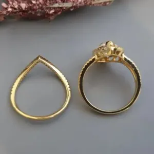 Marquise Moissanite Engagement <b>Ring</b> Set <b>925</b> Sterling <b>Silver</b> Gold Plated Halo Wedding <b>Ring</b> for Women Bridal Jewelry - Product Image 6