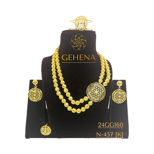 5 GRAMOS 24K CHAPADO EN ORO CORTO SEXY HERMOSO COLLAR CONJUNTO PENDIENTE ANILLO MUJER DISEÑADOR GARGANTILLA DE MODA NUEVO GRANDE CUSTOM SEXY ELEGANTE - Product Image 1