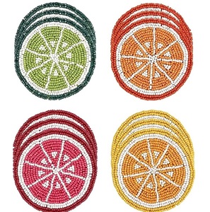 Beautiful Floral Seed <b>Beads</b> Embroidery Coaster Fine Beading Modern Handmade Embroidered Buddhist Style NOVA STAR CRAFT Home - Product Image 5