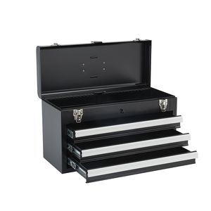 20.5-inch Portable Metal <b>Tool</b> <b>Box</b> with 3 Ball Bearing Slide Drawers <b>Small</b> <b>Tool</b> Chest Liners High-quality EVA - Product Image 4