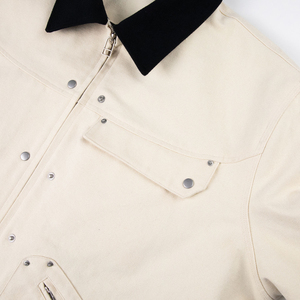 Custom Manufacture 100% Cotton Heavyweight <b>Canvas</b> Jacket for Men Wholesale Casual <b>Plain</b> Winter Custom Logo Men's Jacket Padding - Product Image 5