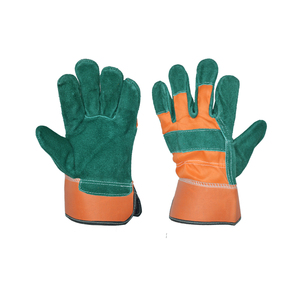 Guantes de Trabajo de Cuero, Palma Verde Naranja, Antideslizantes, Resistentes a la Abrasión, Puño Recto, Guantes de Seguridad de Uso General, 7mil, 5mil, 10mil - Product Image 1
