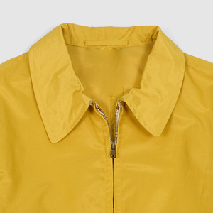 Men Classic Yellow Satin Bomber <b>Jacket</b> Harrington Style Collared Shiny Silk Flight <b>Jacket</b> Lightweight Casual Zip Up Outerwear - Product Image 6
