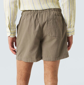 Shorts Oxford en coton grande taille pour homme, couleur unie, taille élastiquée avec cordon, décontractés, coupe Bermuda, taille mi-haute avec poches - Product Image 3