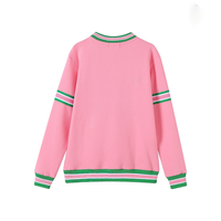 Pull ras du cou en chenille à rayures roses personnalisé pour les acheteurs B2B en gros avec options de logo personnalisé et service de marquage personnalisé