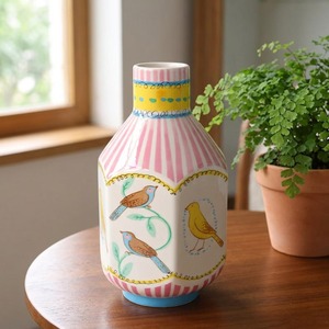 <b>Ceramic</b> Tabletop <b>Vase</b> Shabby Chic Style Painted Birds Design 8-16 Inches Exquisite Durable Decorative Flower <b>Vase</b> - Product Image 2
