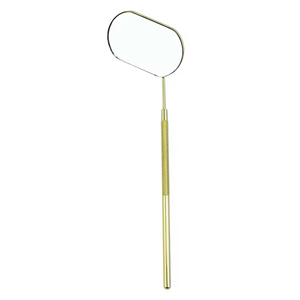 Handheld Oval <b>Makeup</b> <b>Mirror</b> 3X Magnifying Gold Plated Metal Frame Single Side Desktop Inspection <b>Mirror</b> - Product Image 1