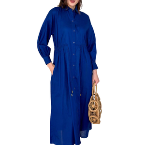 Nuevo Diseño, Vestidos Casuales Transpirables para Mujer, Cuello en V, Color Sólido, Tallas Grandes, Logotipo y Colores Personalizables - Product Image 4