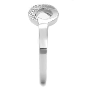 Anello in Argento Sterling 925 Placcato Rodio TS541 con Zirconi Cubici di Grado AAA Trasparenti - Product Image 4