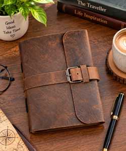 CRAFT HACKLE Journal en cuir rustique fait main, carnet de voyage vintage rechargeable, 7x5 pouces, cuir véritable - Product Image 4