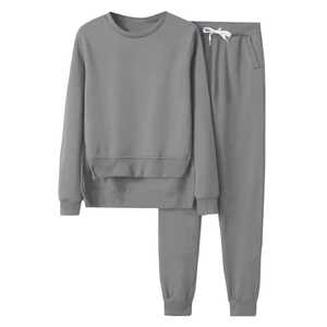 Conjunto Deportivo de Algodón Rosa para Mujer, con Capucha, Manga Larga, Color Sólido, Informal, para Invierno, Corte Regular, Cintura Elástica, Pantalones Largos, Forro Polar - Product Image 6