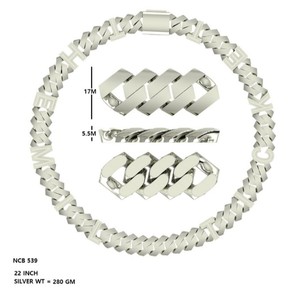 Chaîne cubaine en argent sterling 925 avec initiale, 22 pouces, 17 mm, collier monogramme lourd, style hip-hop, bijoux de luxe, prix d'usine - Product Image 3