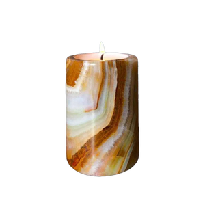 Premium Quality Natural Onyx <b>Marble</b> Candle <b>Jar</b> Wholesale Price Unique Custom <b>Marble</b> Onyx Stone Candle Holder - Product Image 1