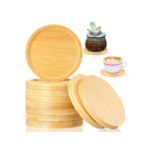 Premium Natural Round Bamboo Custom <b>Coasters</b> for <b>Drinks</b> Wedding Coffee Tea <b>Drink</b> <b>Coaster</b> from Vietnam Factory - Product Image 1
